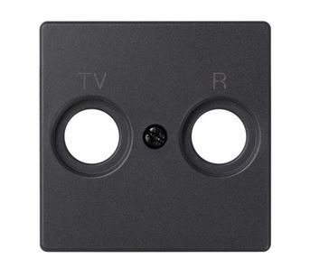 Simon S82 Concept Матовый черный, Накладка для розетки R-TV+SAT с пиктограммой TV R