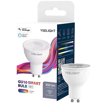 Лампа светодиодная диммируемая Yeelight GU10 4,8W RGB+CCT прозрачная (4 шт) YLDP004-A