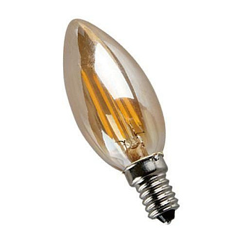 Лампа светодиодная филаментная Elvan E14 5W 4000K золотая E14-5W-4000K-GD-candle