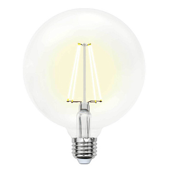 Лампа светодиодная филаментная Uniel E27 10W 4000K прозрачная LED-G125-10W/NW/E27/CL PLS02WH UL-00004859