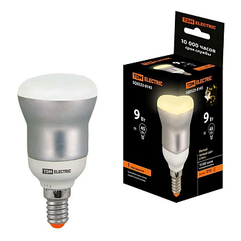 Лампа энергосберегающая TDM Electric Е14 9W 2700K белая SQ0323-0145