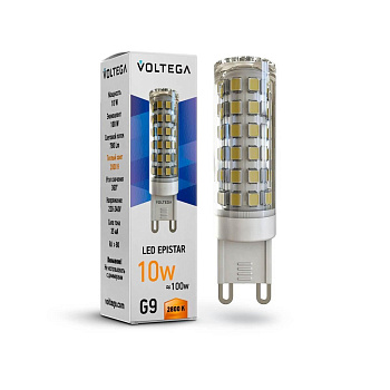 Лампа светодиодная Voltega G9 10W 2800К прозрачная VG9-K1G9warm10W 7038