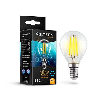 Лампа светодиодная Voltega E14 6,5W 2800K прозрачная VG10-G45E14warm9W-F 7136