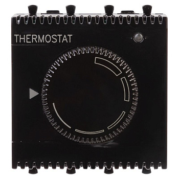 DKC Термостат модульный для теплых полов, Avanti, Черный квадрат, 2 модуля