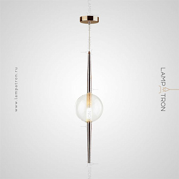 Подвесной светильник NORRIS 1 плафон. Цвет каркаса бронза. Цвет плафонов прозрачный. norris-bronze-1