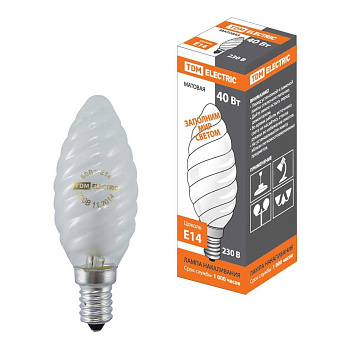 Лампа накаливания TDM Electric Е14 40W матовая SQ0332-0021
