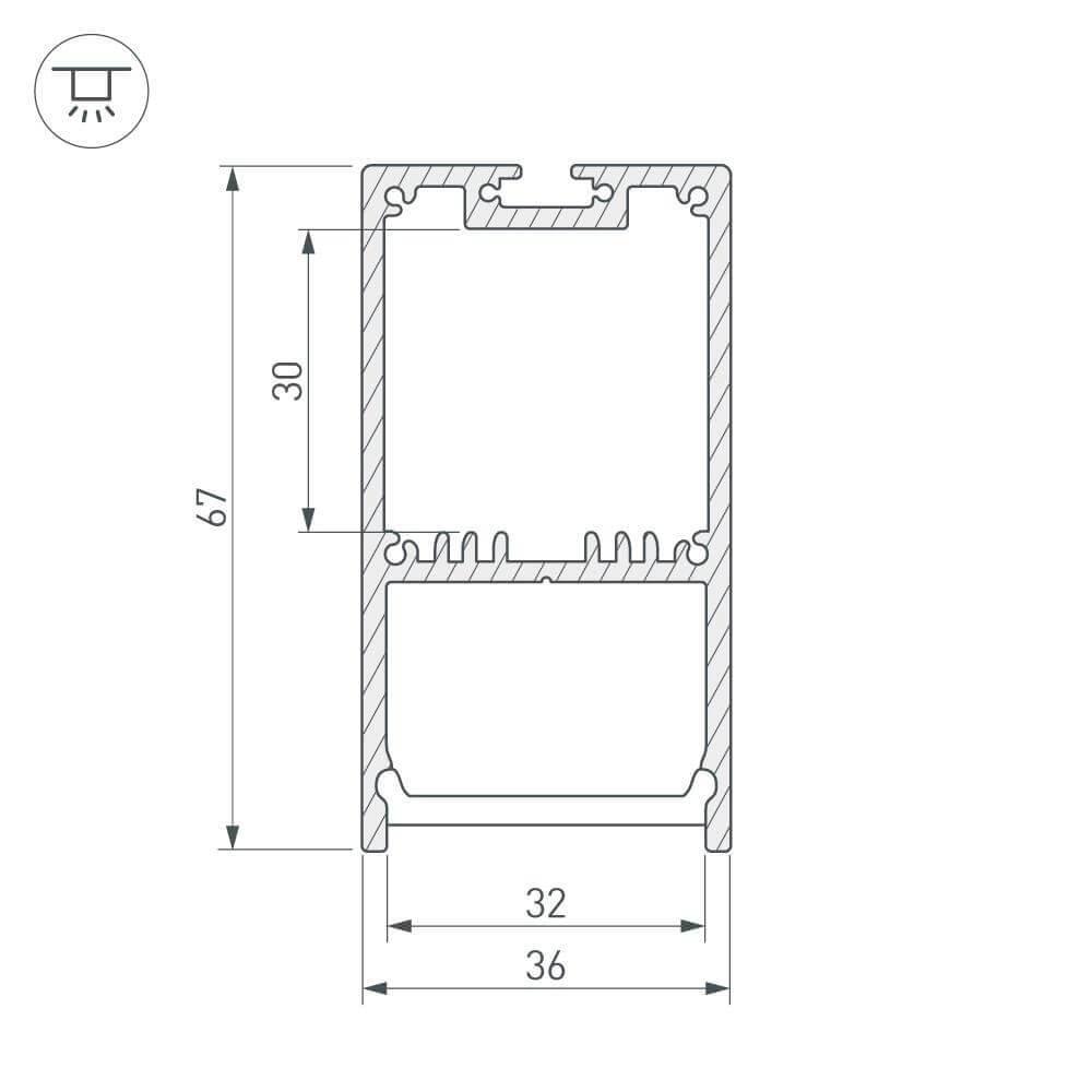 Профиль Arlight SL-LINE-3667-2000 ANOD 019299