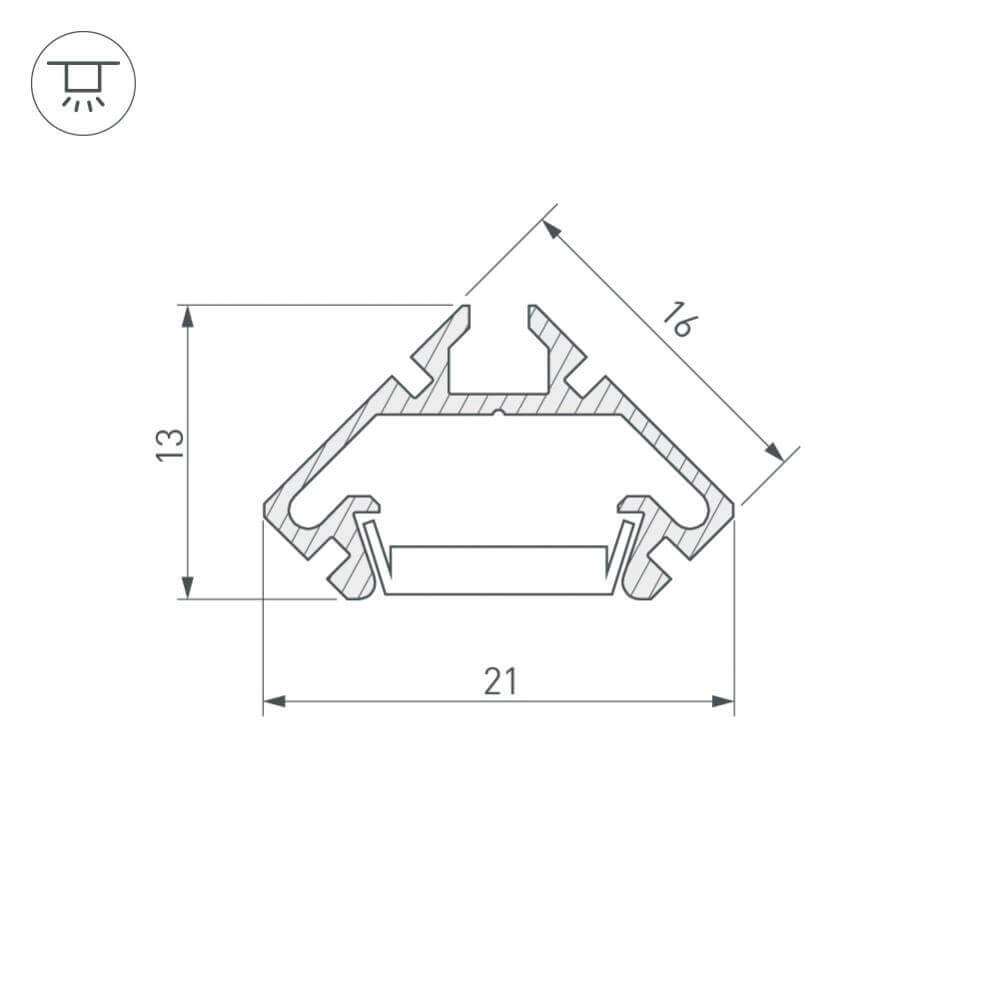 Профиль Arlight PDS45-LITE-2000 ANOD 023862