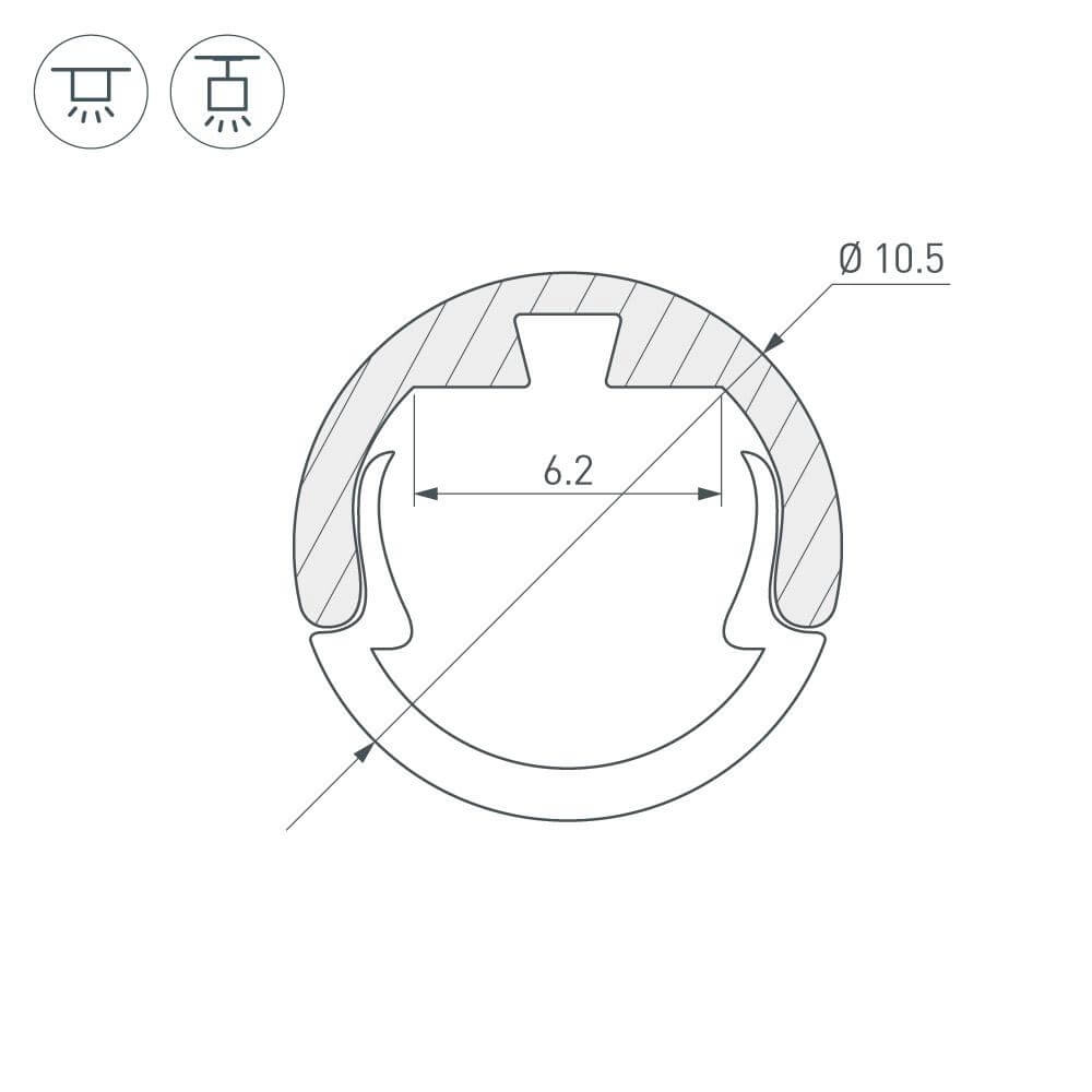 Профиль Arlight Round-D10.5-2000 Anod 029088