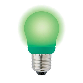 Лампа энергосберегающая Uniel E27 9W Green зеленая ESL-G45-9/GREEN/E27 03039