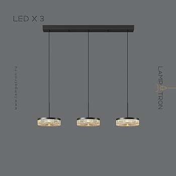 Готовая комбинация светильников RIGO COMBO 3 лампы. Цвет Черный. Планка rigo-combo-3-black-p