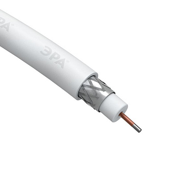 ЭРА CL-48-PVC100 Кабель коаксиальный 3С-2V, 75 Ом, CCS/(оплётка Al, 48%), PVC, цвет белый, бухта 100 м