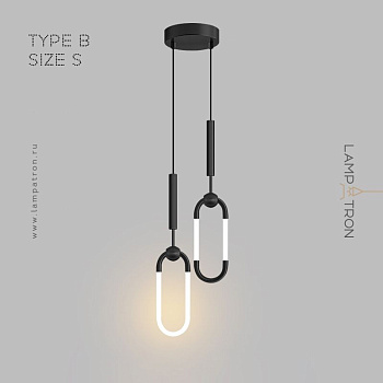 Готовая комбинация светильников FINNUR DUO Тип B. Размер S. Цвет Черный. Теплый свет finnur-duo-b-s-bl-warm