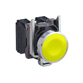 SE XB4 Кнопка желтая с возвратом 22мм