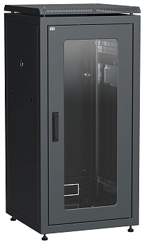 IEK LINEA N ITK Шкаф сетевой 19 LINEA N 18U 600х600 мм стеклянная передняя дверь черный