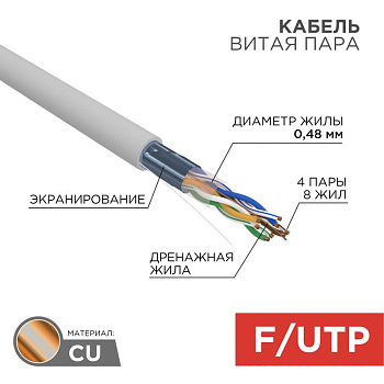 PROconnect Кабель витая пара FTP 4PR 24AWG, CAT5e (бухта 100 м)