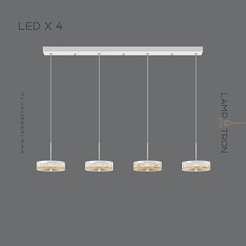 Готовая комбинация светильников RIGO COMBO 4 лампы. Цвет Белый. Планка rigo-combo-4-white-p