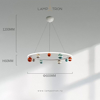 Кольцевые люстры и светильники CAKE RING 60 см. 8 шаров cake-ring-8