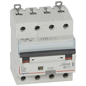 Legrand DX3 Дифференциальный автоматический выключатель 4P 20А (С) 300MA-AC