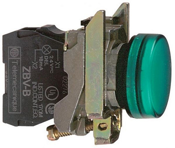 SE XB4 Лампа сигнальная зеленая светодиодная 230В